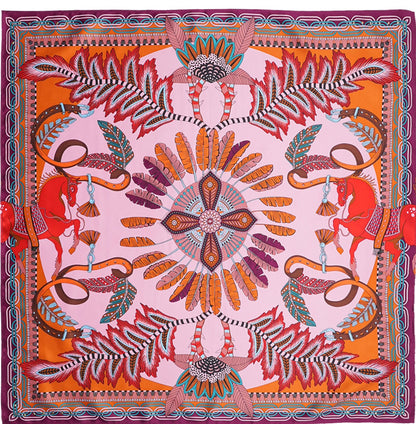 WILD BY HIPANEMA
FOULARD PONY PONY 
COULEUR ROSE
TAILLE MINI : 55cm x 55cm 
MATIERE : POLYESTER RECYCLE