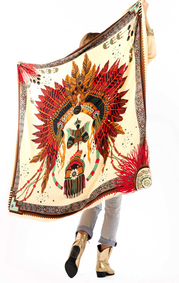 Foulard Big Nouveau Western Beige Wild by Hipanema