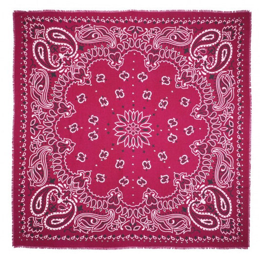 Foulard Femme Motif Paisley Rouge 
Wild by Hipanema 
Taille Mini : 55 X 55 cm  
Matières : Laine et Modal 
Idée cadeaux femme, foulard 