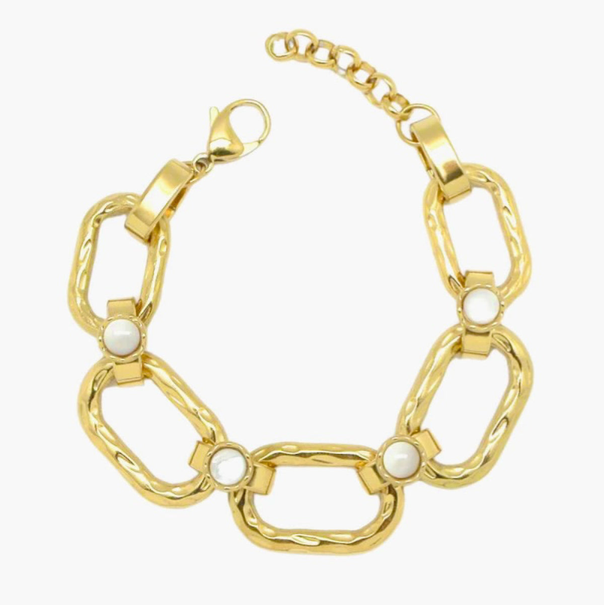 Bracelet NELLIE
Acier Inoxydable et oeil de chat blanc