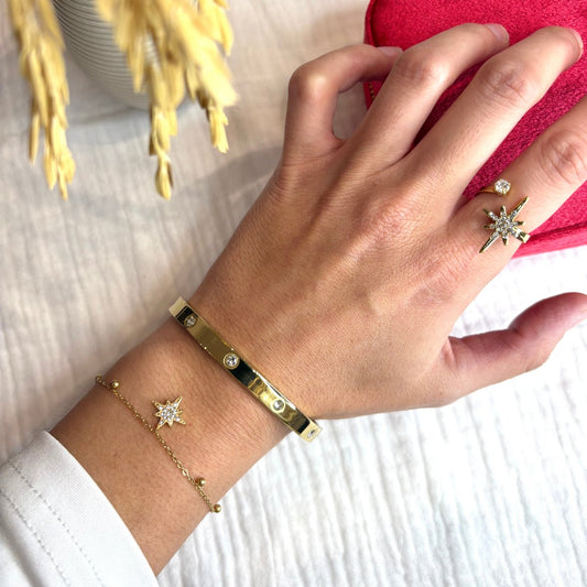 bracelet etoile acier inoxydable