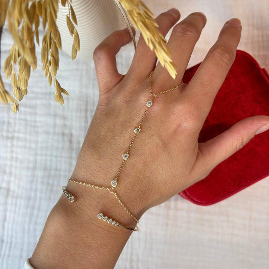 bague bracelet plaqué or Iris