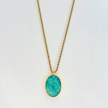 Sautoir Cléa en amazonite bleue et acier inoxydable
Bijoux acier inoxydable doré et pierre naturelle
Collier acier inoxydable doré et pierre naturelle
Gris Bijoux bijouterie fantaisie paris 16ème arrondissement 