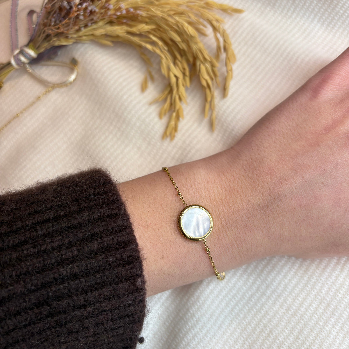 bracelet lilou nacre blanche