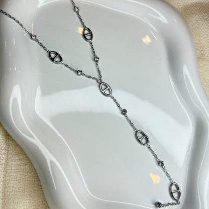 collier maille marine en Y acier inoxydable