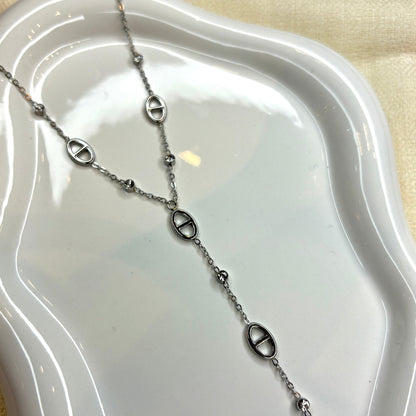 collier maille marine en y acier inoxydable