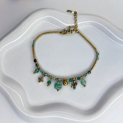 bracelet aventurine et acier inoxydable