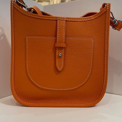 sac à main cuir grainé orange