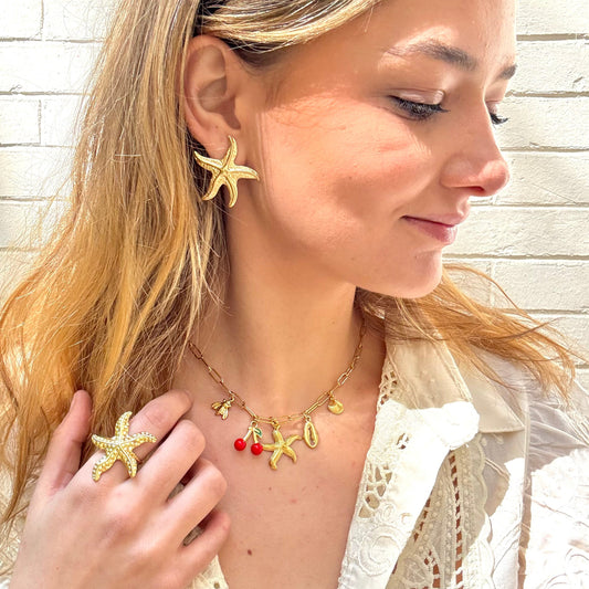 boucles d'oreilles coral 