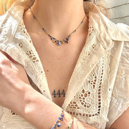 collier lupita lapis lazuli acier inoxydable
