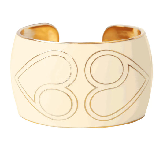 manchette b heart bangle up blanc sable