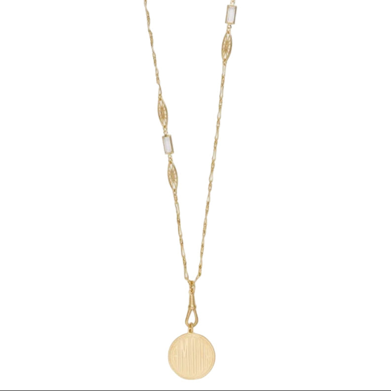 Sautoir Amour Virginie Berman 
Laiton doré à l'or fin 18k 
Maille cristal blanc 
Créatrice française 