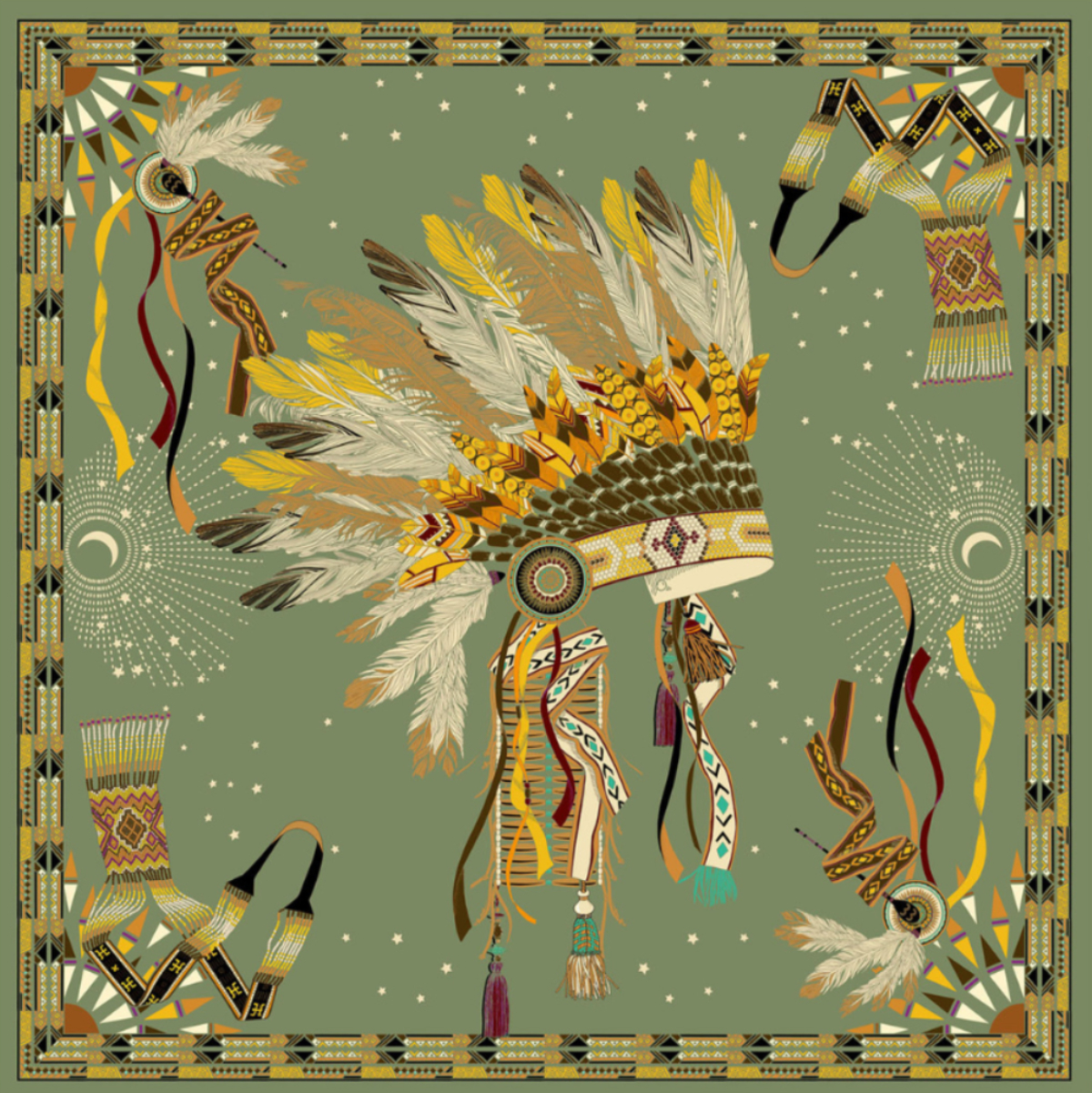 foulard aneko vert mini wild 