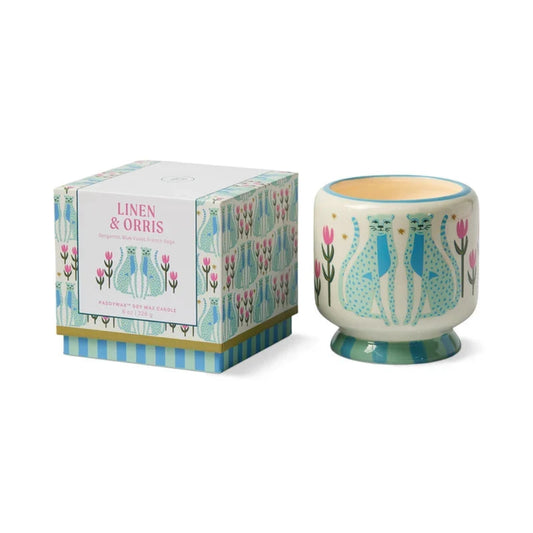 bougie blue cheetahs paddywax
bougie léopards bleus paddywax
bougie parfumée linen and orris