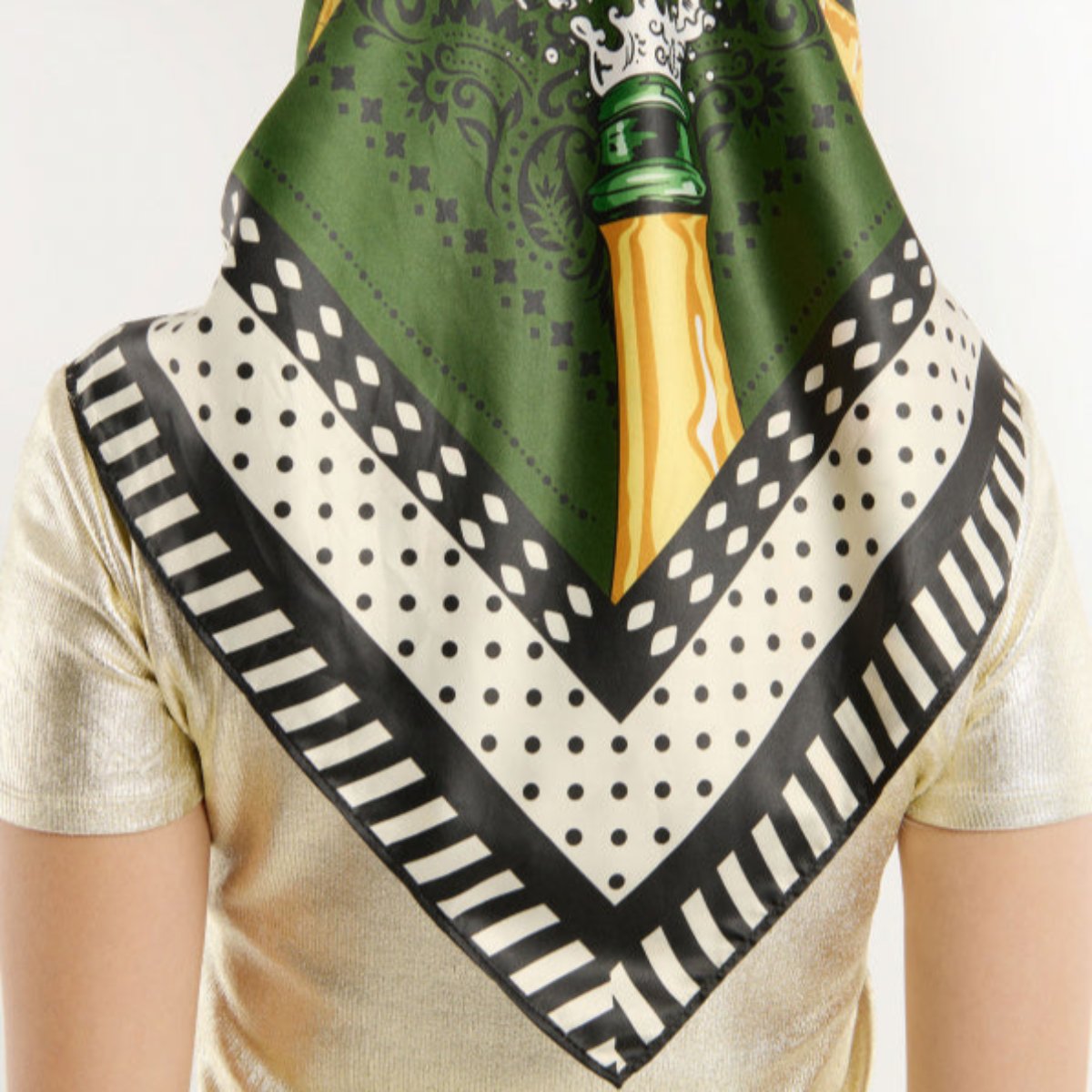 foulard medium champagne et caviar vert wild by hipanema