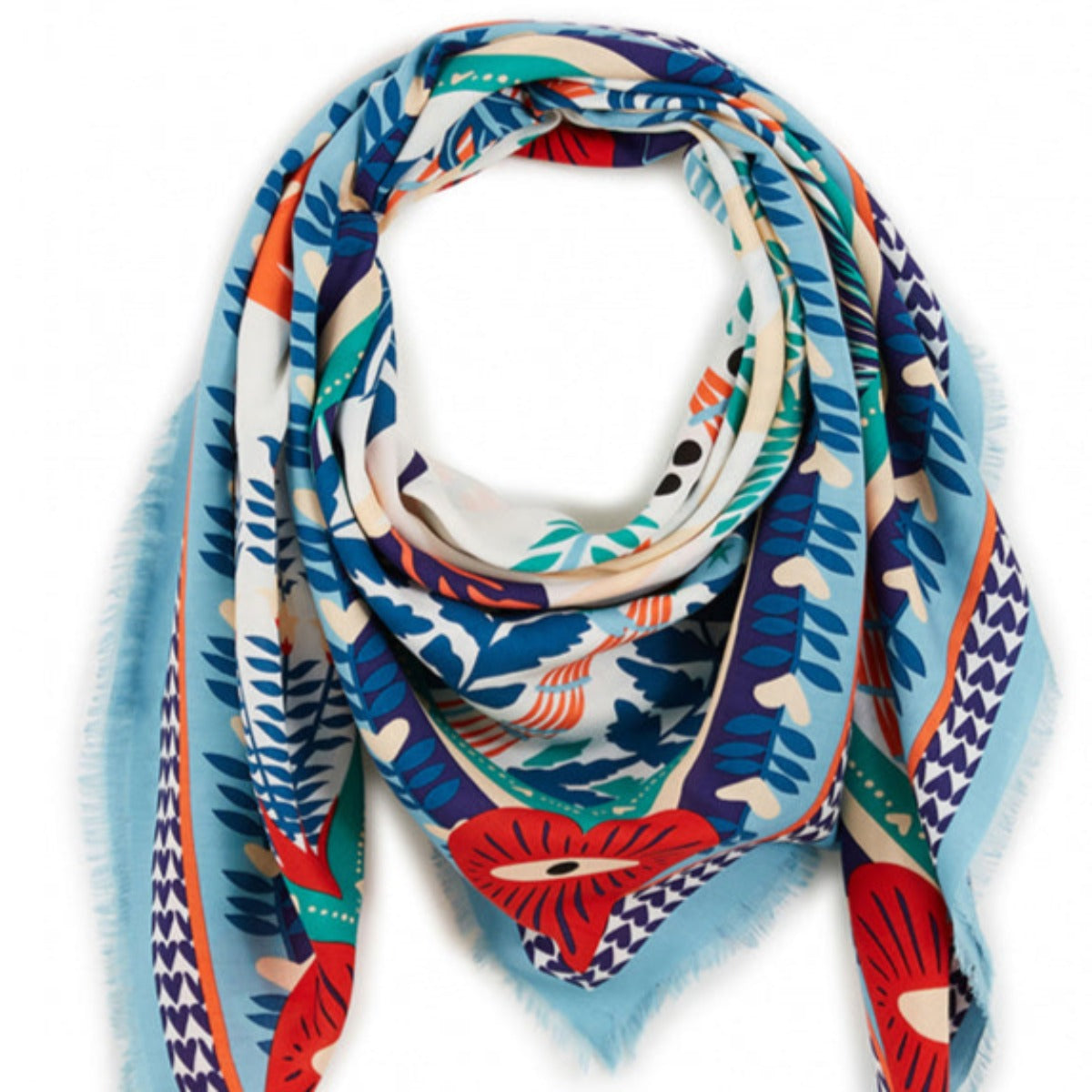 foulard big size ciaoamore bleu