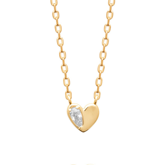 collier corazon plaque or