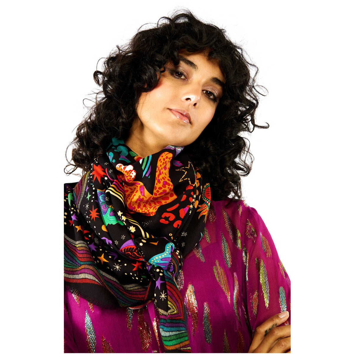 Foulard Big Crazy World Noir Wild by Hipanema
