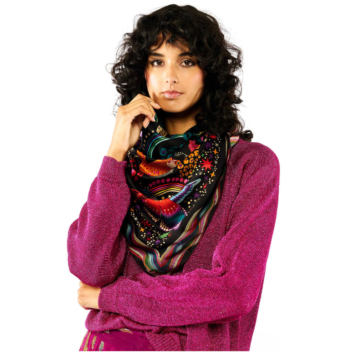 Foulard Medium Crazy World Noir Wild by Hipanema