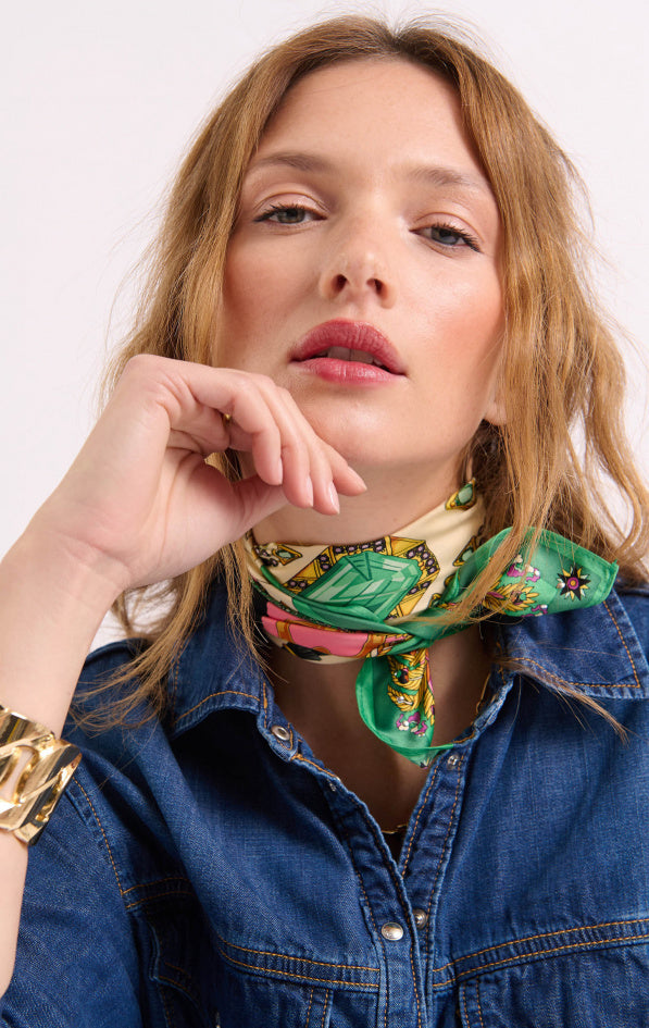 Mini foulard Diamonds vert
