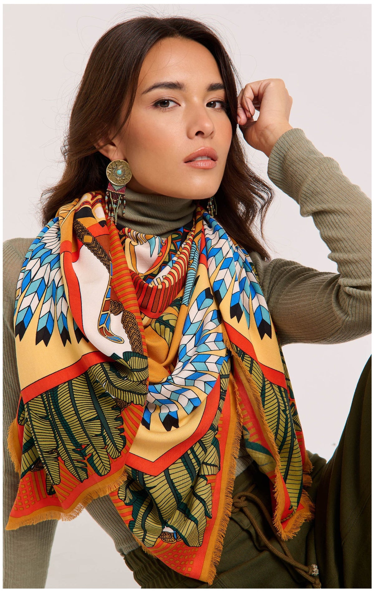 Big foulard machu pichu ocre Wild by Hipanema 
140x140cm