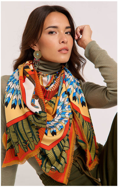 Big foulard machu pichu ocre Wild by Hipanema 
140x140cm