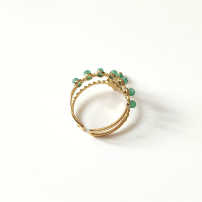 Bague Lupita aventurine et acier inoxydable