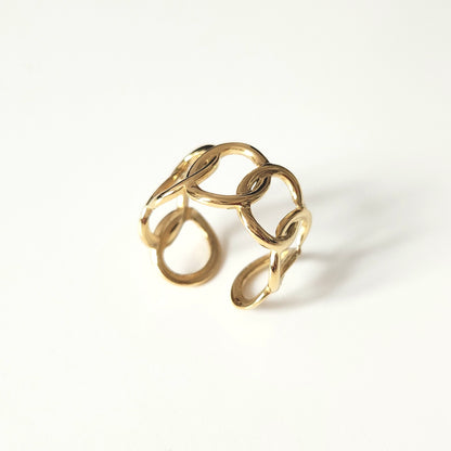 Bague Nayeli en acier inoxydable doré