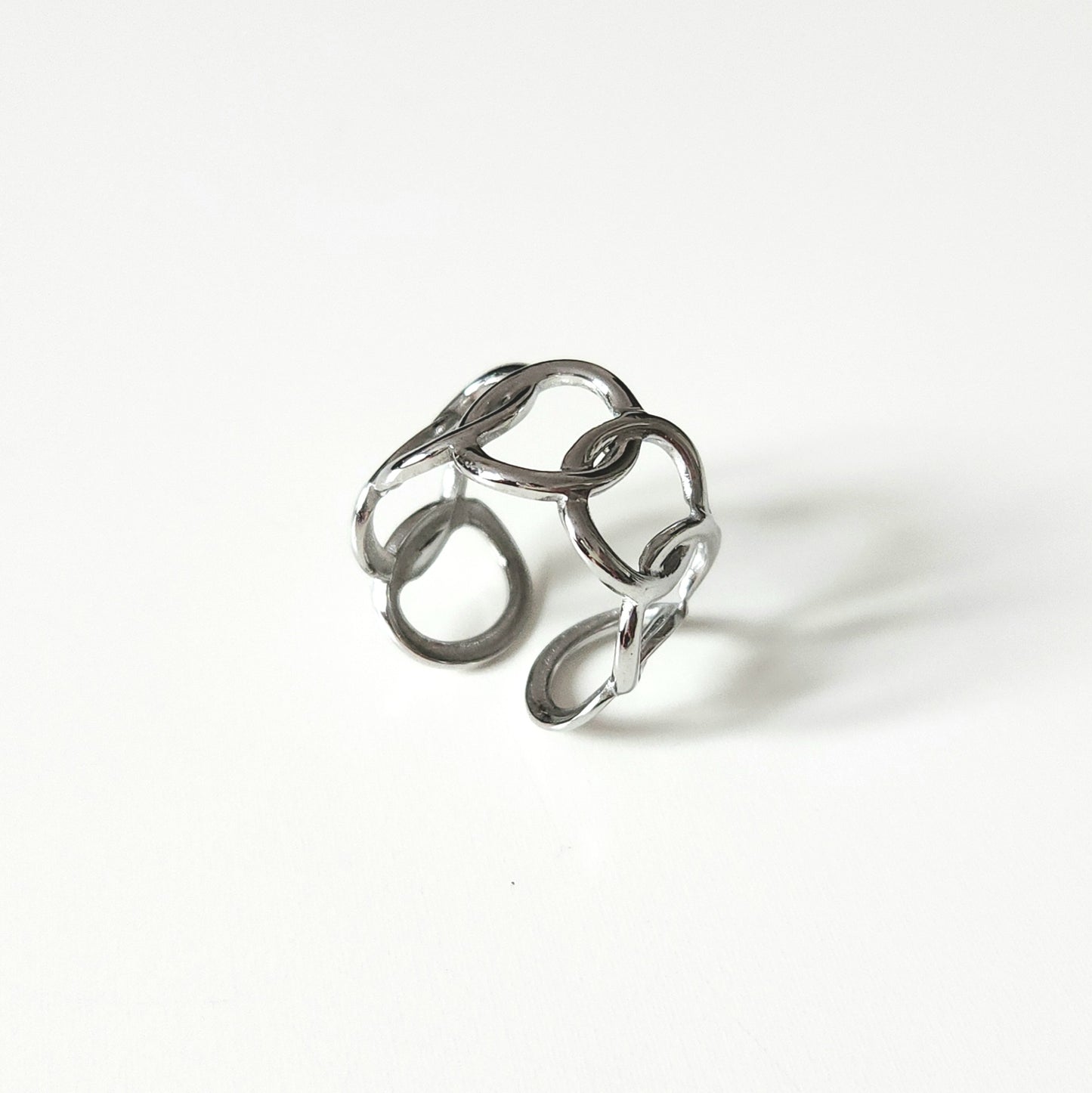 Bague Nayeli en acier inoxydable argenté