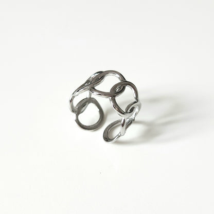 Bague Nayeli en acier inoxydable argenté