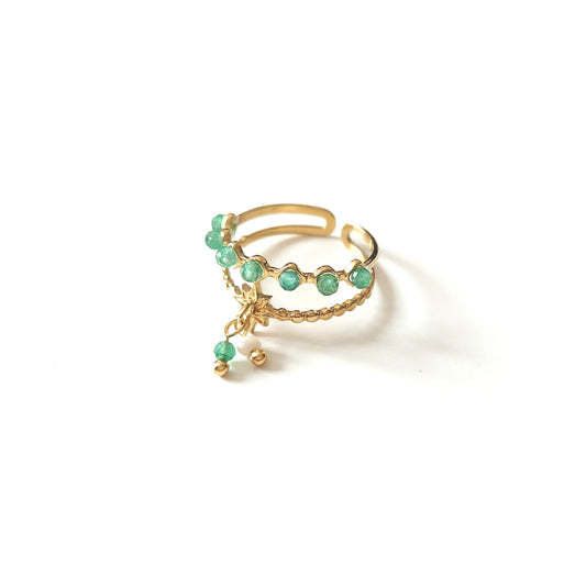 Bague Lupita aventurine et acier inoxydable