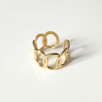 Bague Nayeli en acier inoxydable doré