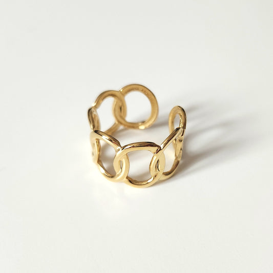 Bague Nayeli en acier inoxydable doré