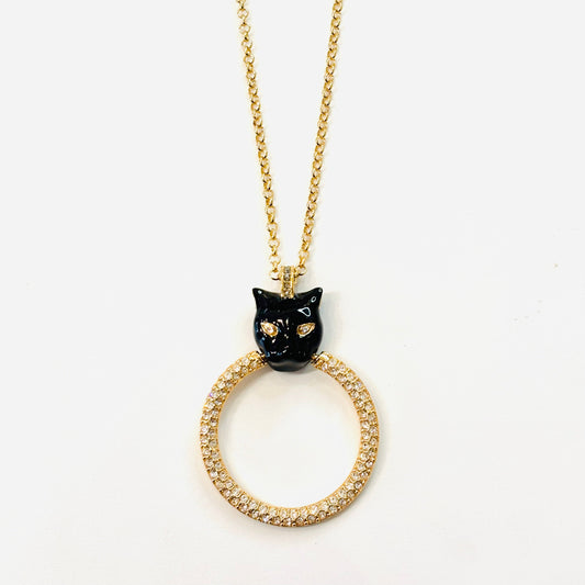 Sautoir Polina Firenze plaqué or 24 carats tete de panthère émail noir et anneau serti 
Polina Firenze boutique Paris
Polina Firenze revendeur Paris
Polina Firenze revendeur France 
