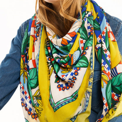 foulard big sicily bleu posé wild