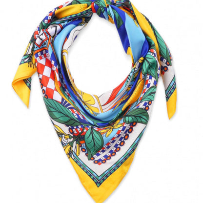 foulard medium sicily bleu porté