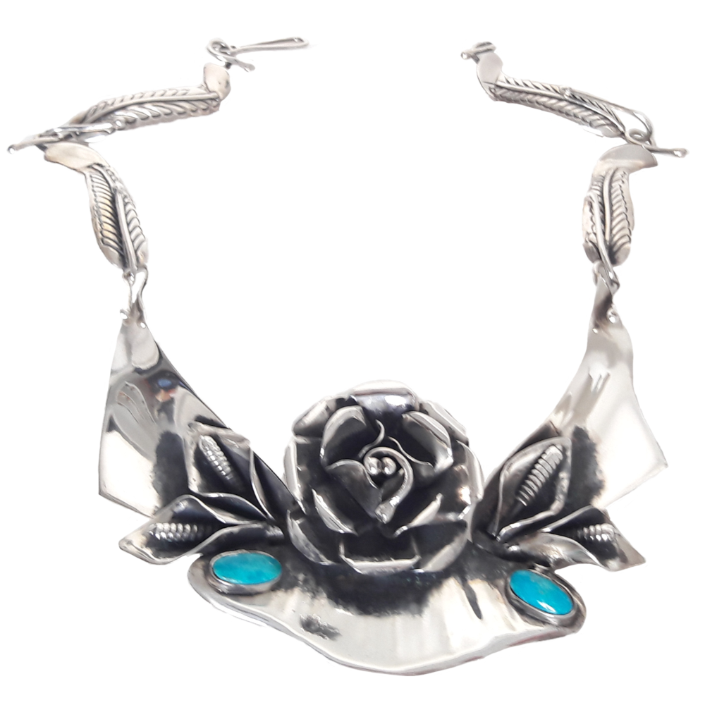 Collier Frida en argent massif et turquoise