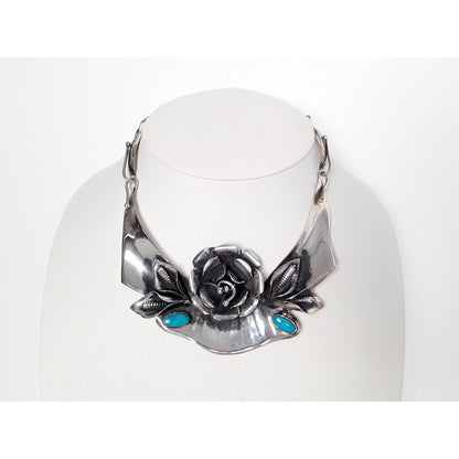 Collier Frida en argent massif et turquoise