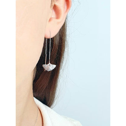 Boucles d'oreilles Ginkgo Argent