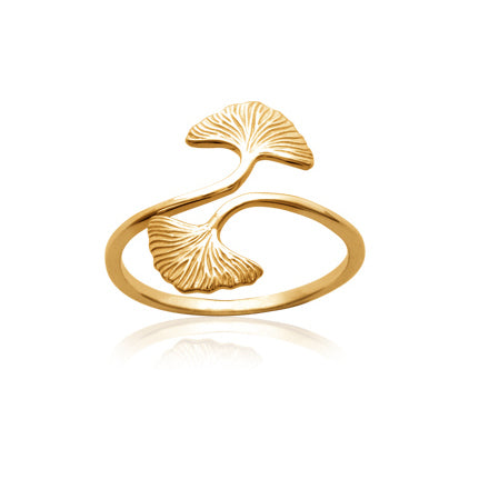 Bague Ginkgo plaqué or