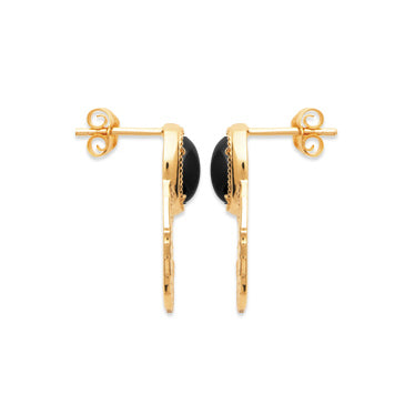 Boucles d'oreilles Chic Black Plaqué or