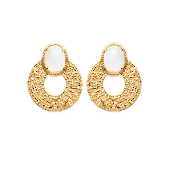 Boucles d'oreilles Chic White Plaqué or