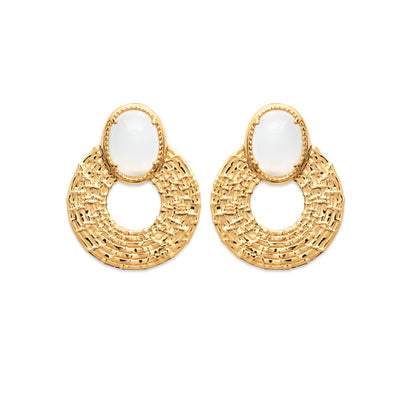 Boucles d'oreilles Chic White Plaqué or