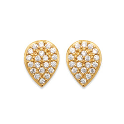 Boucles d'oreilles Yasmina Plaqué Or gouttes serties