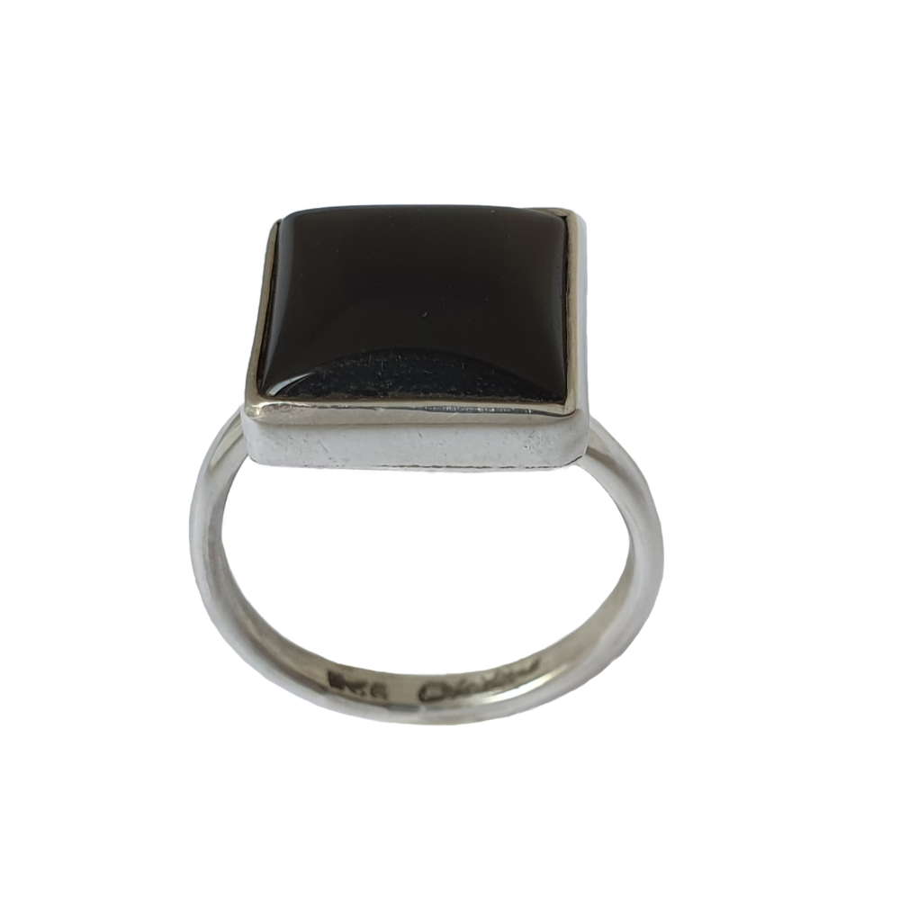 Bague argent et onyx