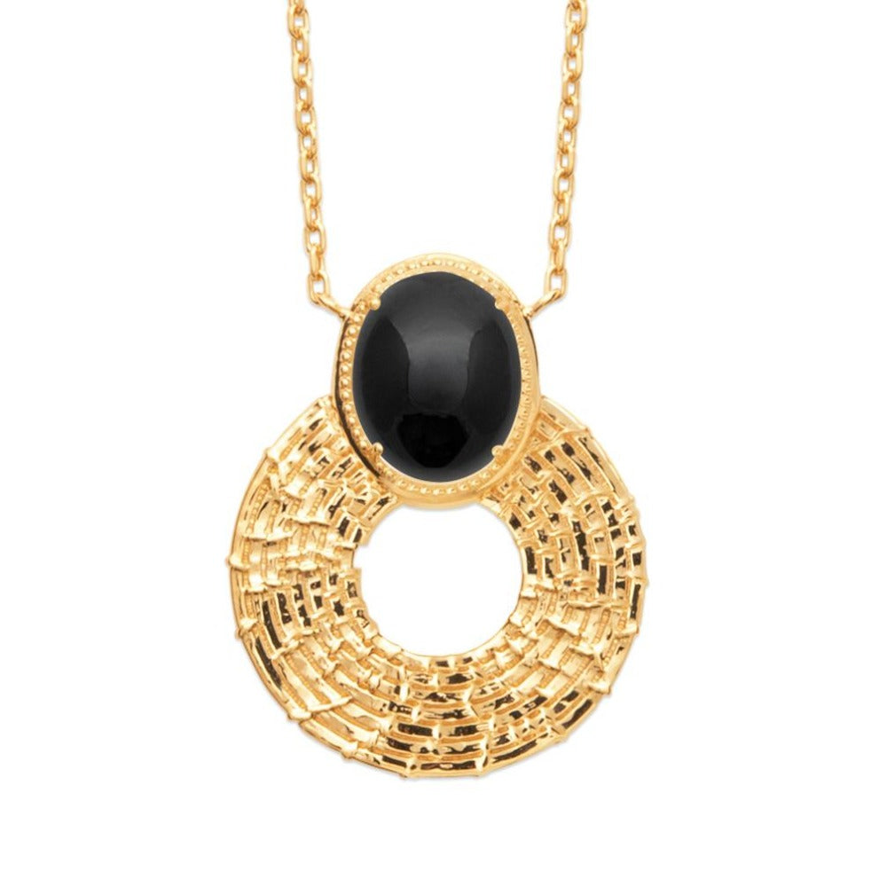 Collier Chic Black Plaqué or