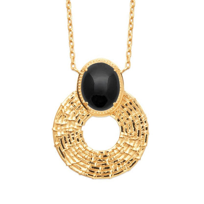 Collier Chic Black Plaqué or