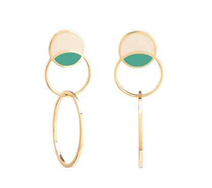 Boucles d'oreilles Sonia blanc sable / vert Arcadia