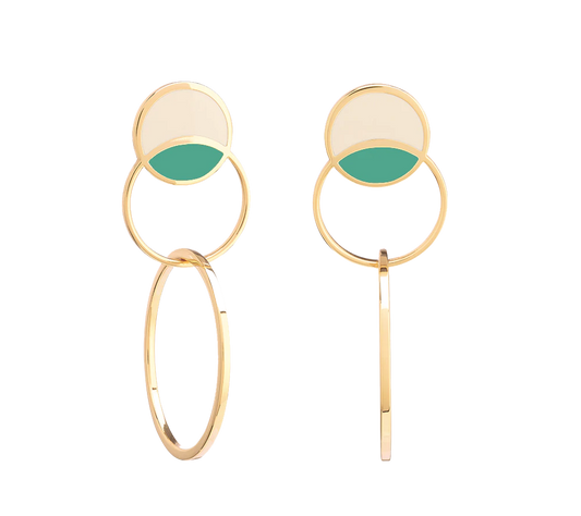 Boucles d'oreilles Sonia blanc sable / vert Arcadia