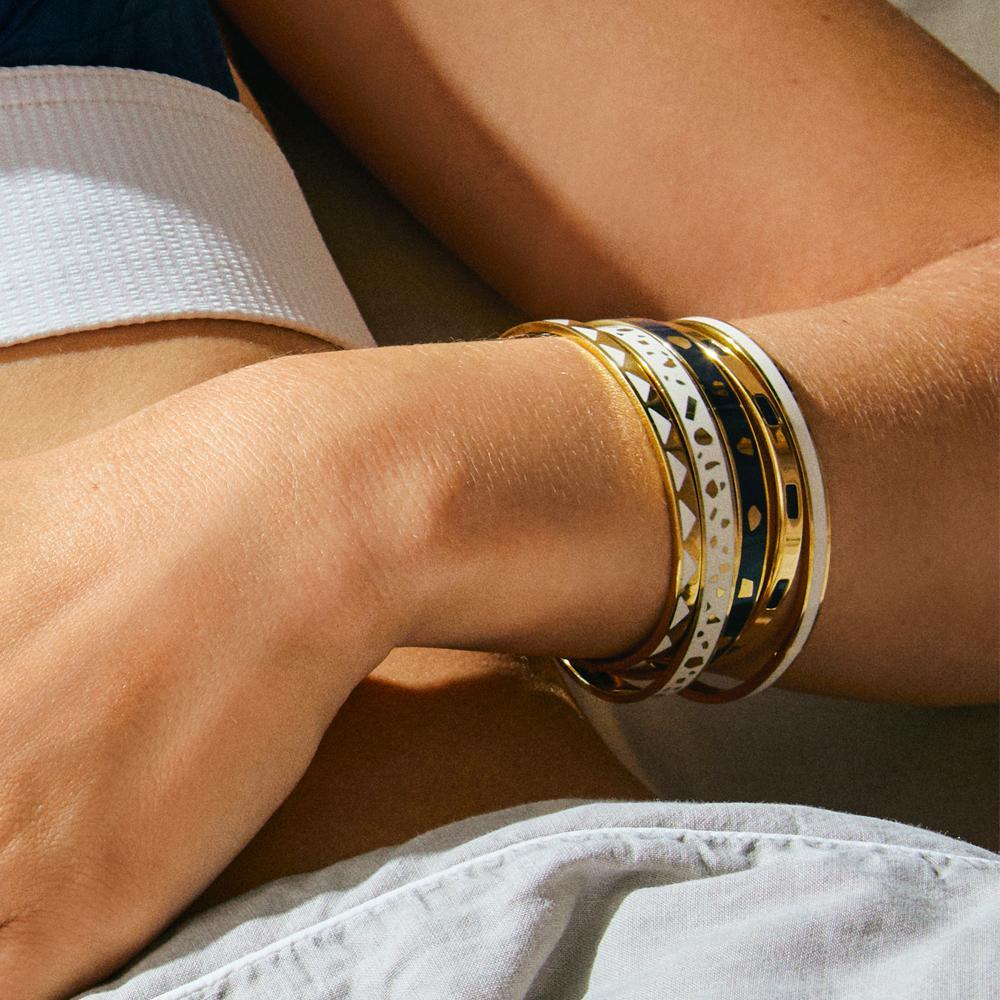 Bracelet jonc bangle blanc sable